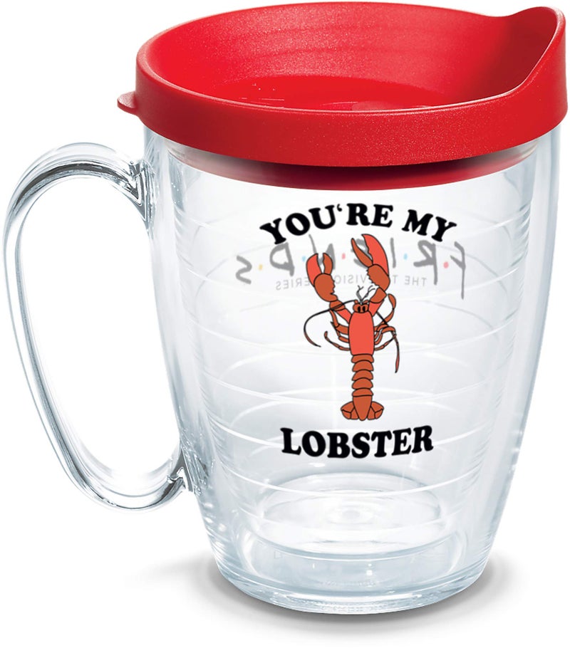Tervis Friends Lobster Made in USA Double Walled Insulated Tumbler Travel Cup Keeps Drinks Cold & Hot, 16oz Mug, Classic - Image 1